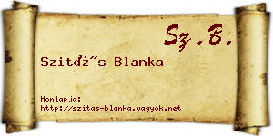 Szitás Blanka névjegykártya